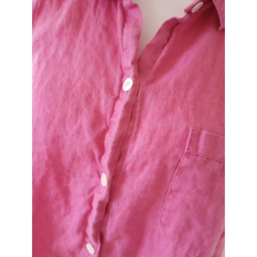 J.Jill Love Linen Tunic Button Front Shirt Pink XL Sleeveless Casual Summer - Picture 8 of 10